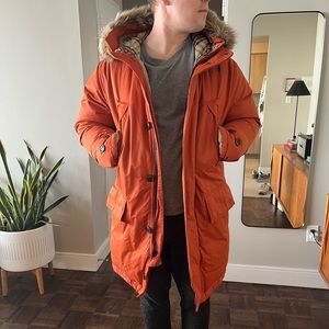 Men’s orange Banana Republic parka